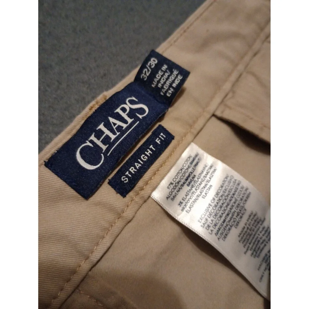 Chaps 32x30 Pants Khaki Straight Fit Flex Waist Stretch